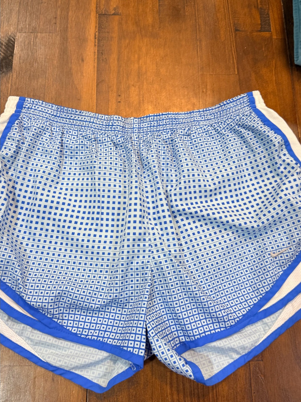 Nike Light Blue Patterned Women’s Athletic Shorts